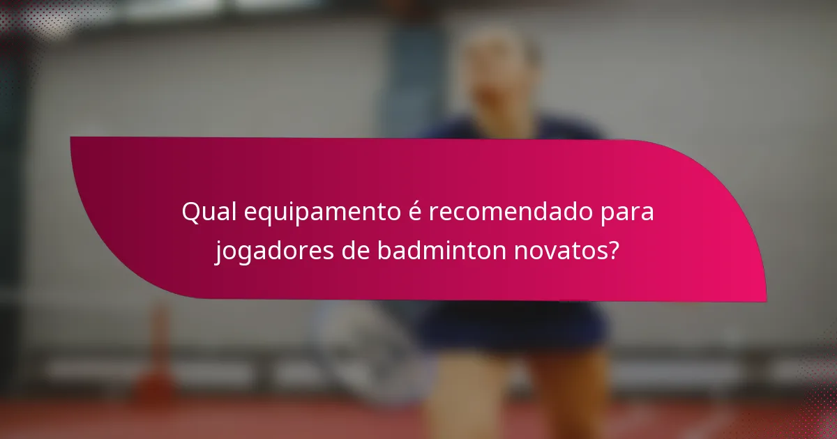 Qual equipamento é recomendado para jogadores de badminton novatos?